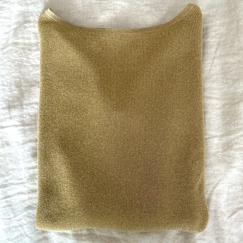 Zara Metallic Gold Knit Sweater